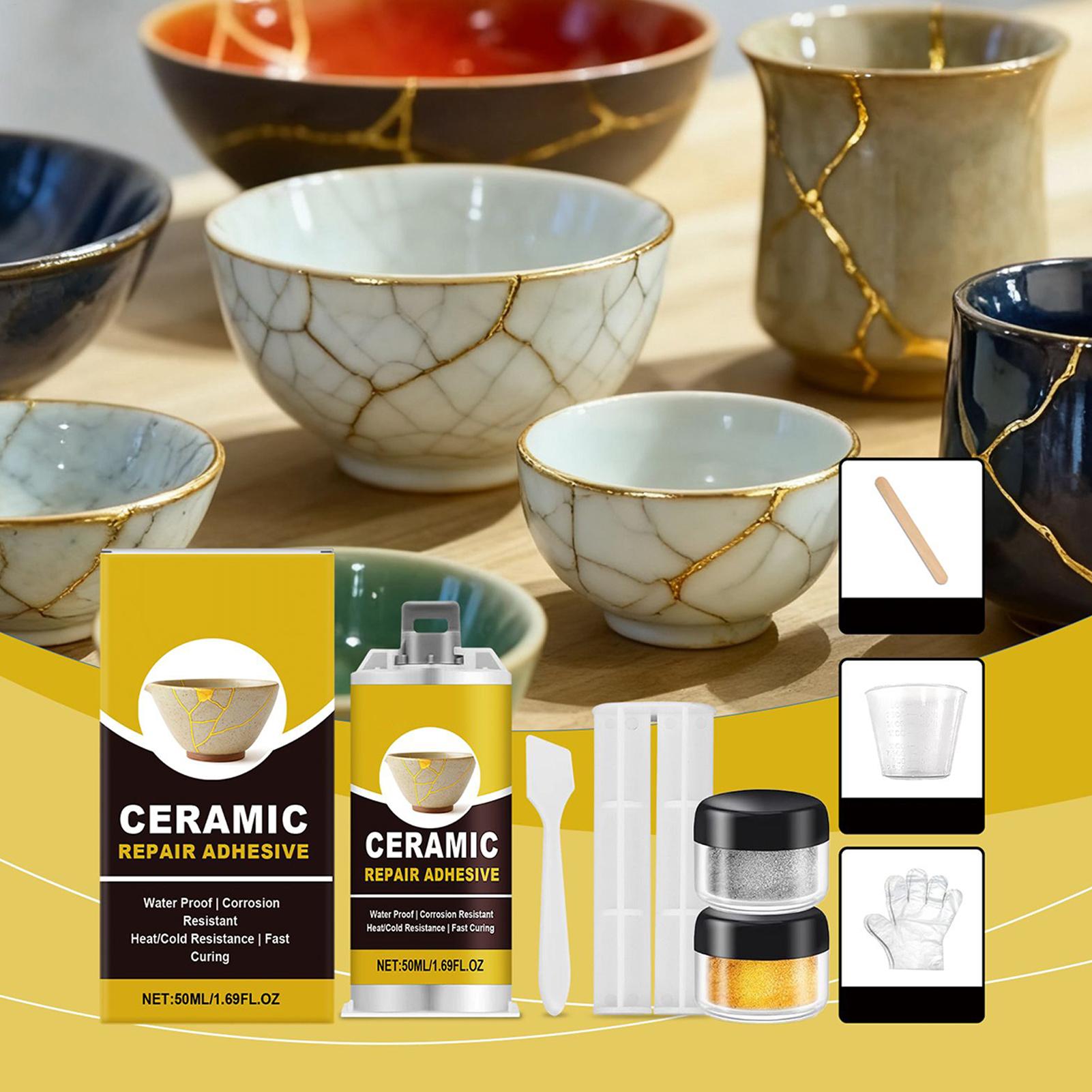 Tile Grout Repair - Gold Glue for Ceramics Glass Sculptures
