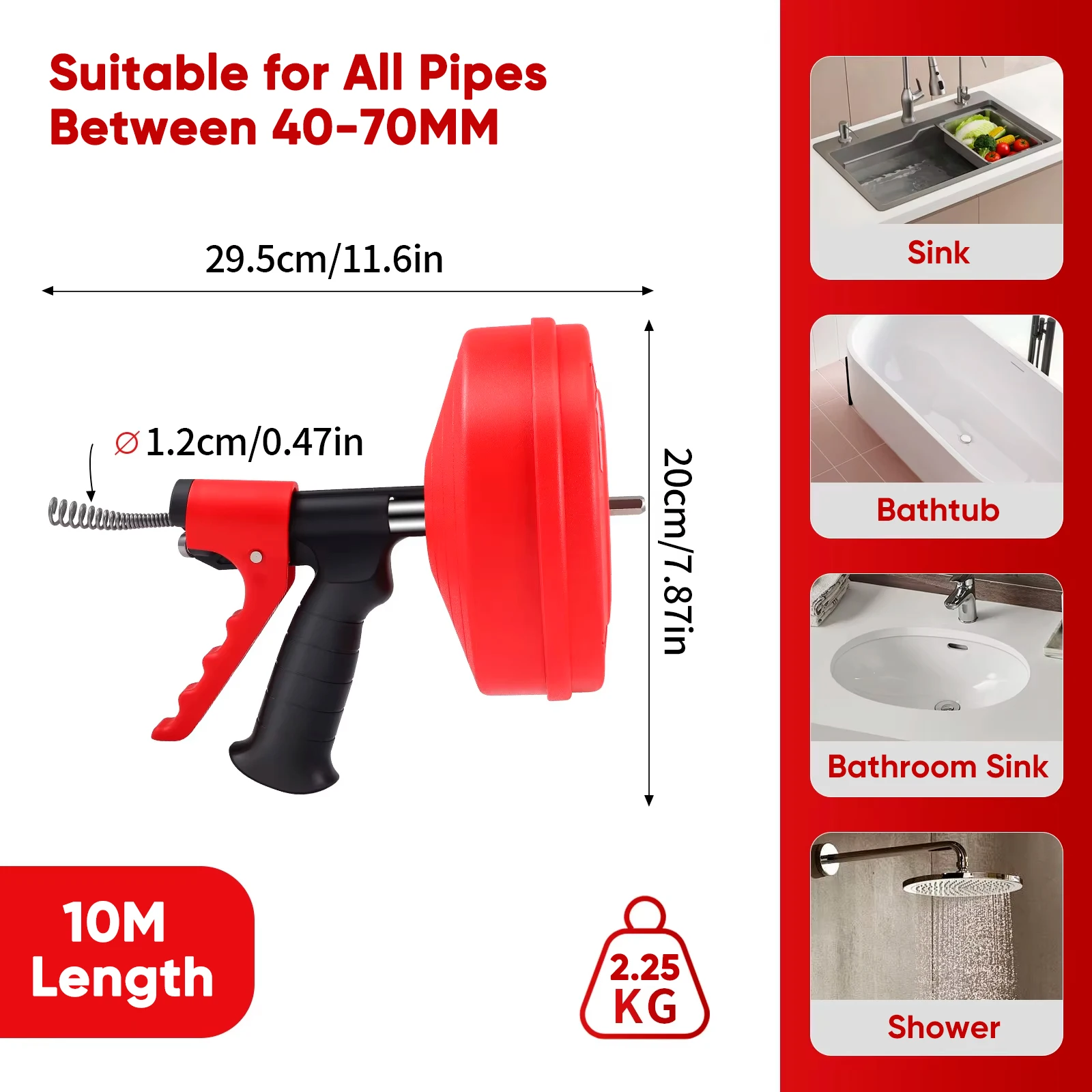 Pipe Dredger Cleaning Spiral 1 - Plumbing Snake Drain review and price