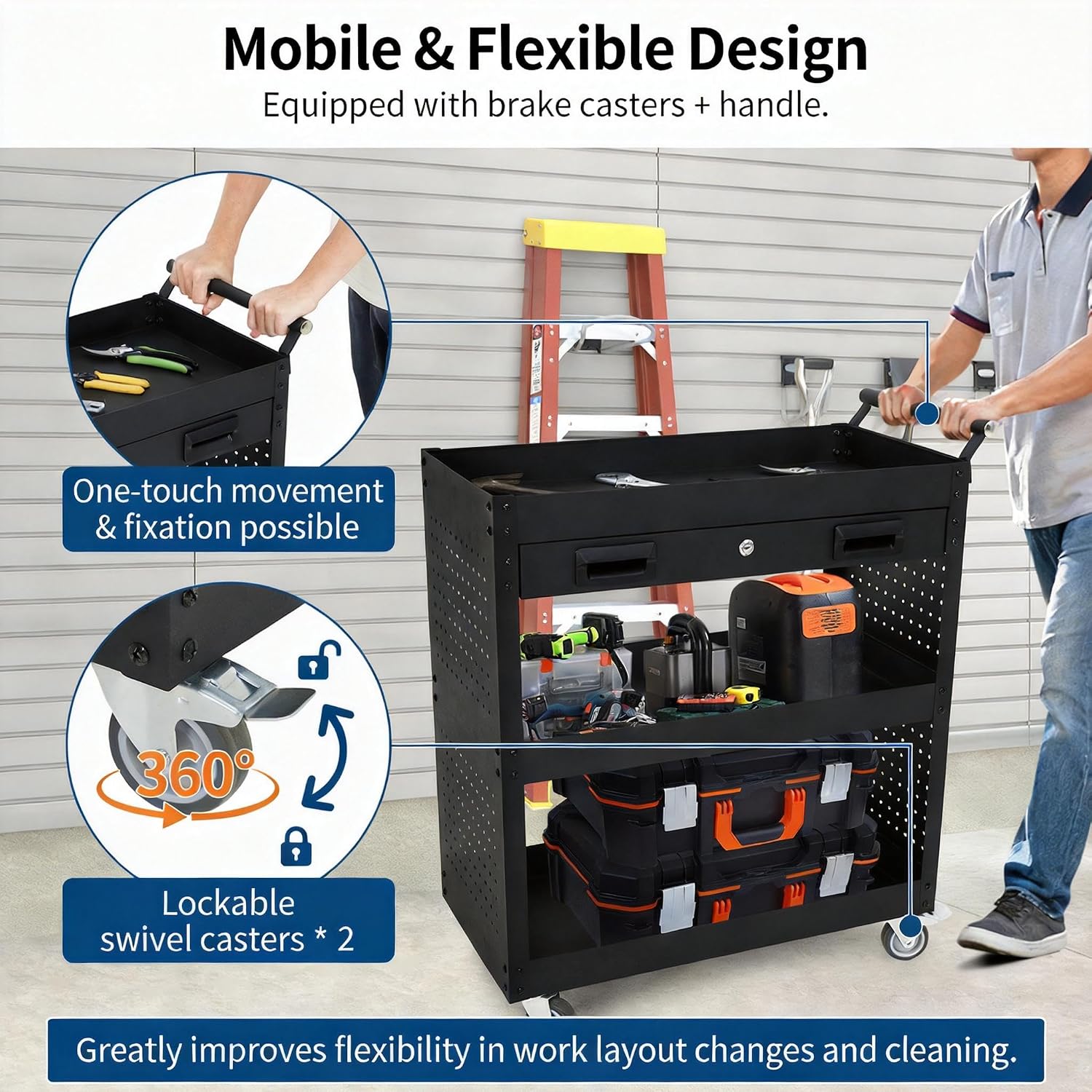 Tacleekii 27inch Tool Cart wit - Home Improvement Outlet Stores review and price