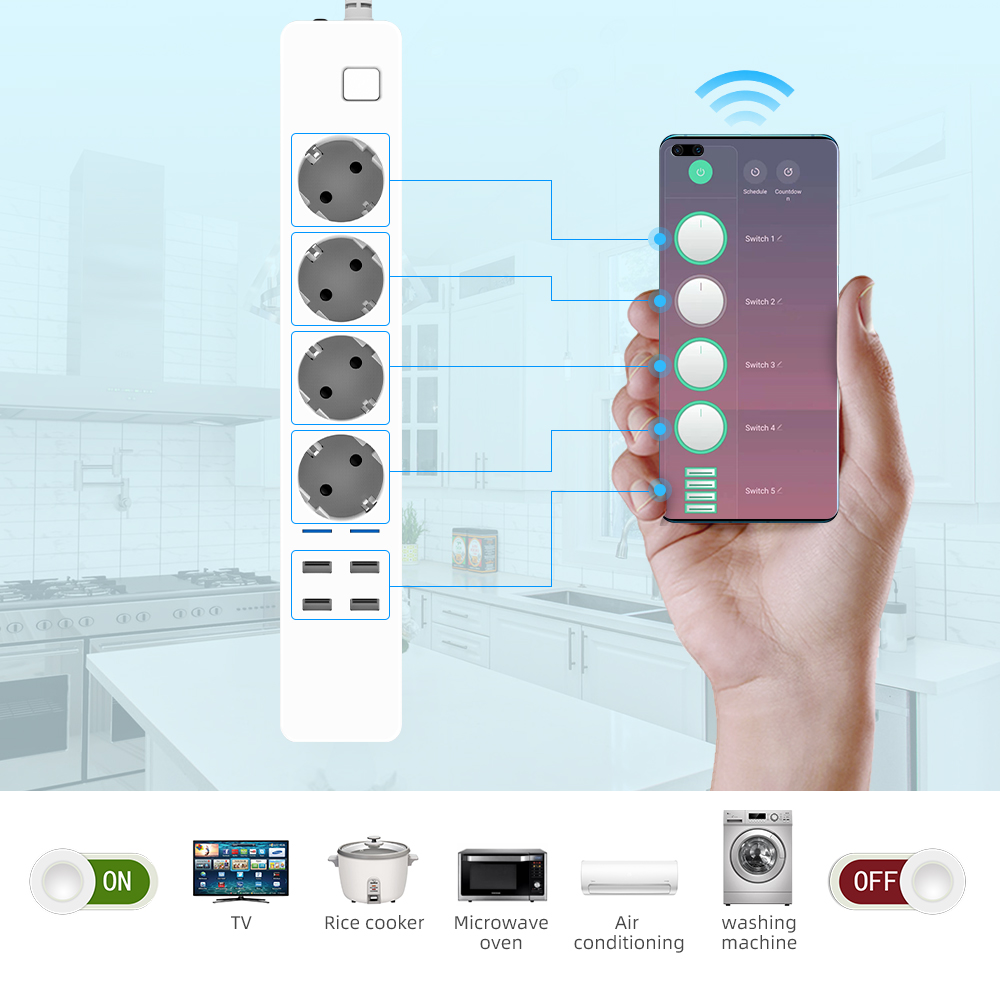 Smart Power Strip Wifi 4 EU Ou - Home Improvement Outlet review and price